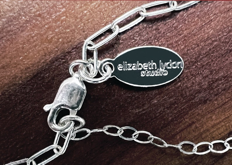 Blue Sapphire Paperclip Chain Necklace Genuine Sapphire Adjustable Sterling Silver September Birthstone Genuine Gemstone BZ-P-205-Sapph/s image 6