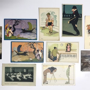 lot de cartes postales italiennes assorties de la Première Guerre mondiale et de l'après-guerre