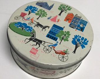 1959 Barton&#39;s bonbonniere lidded tin