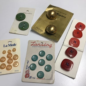 Botões vintage em cartões