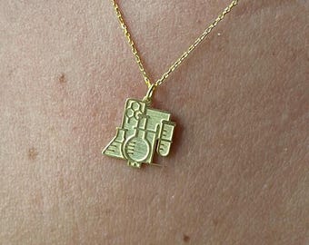 14k Gold Chemistry Necklace – Science Lab Pendant for Women – Chemist Gift – Lab Glassware Jewelry – STEM Graduation Gift Scientist Necklace