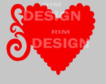 decorative heart SVG digital file can be cut on cricut explore and other digital cutters