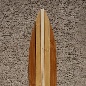 6 foot surfboard wall art beach house decor - stained vintage style wood surfboard decor