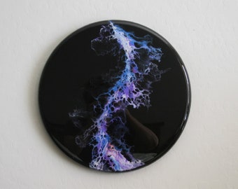 Abstract galaxy painting, fluid art, resin art, round abstract artwork, acrylic pour