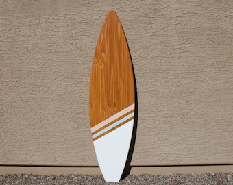 Modern surfboard wall art - Wood surfboard for beach house, nursery or surf inspired room