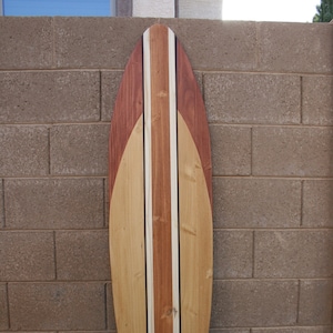 Wood surfboard wall art - beach house decor - vintage style surf decor wall hanging