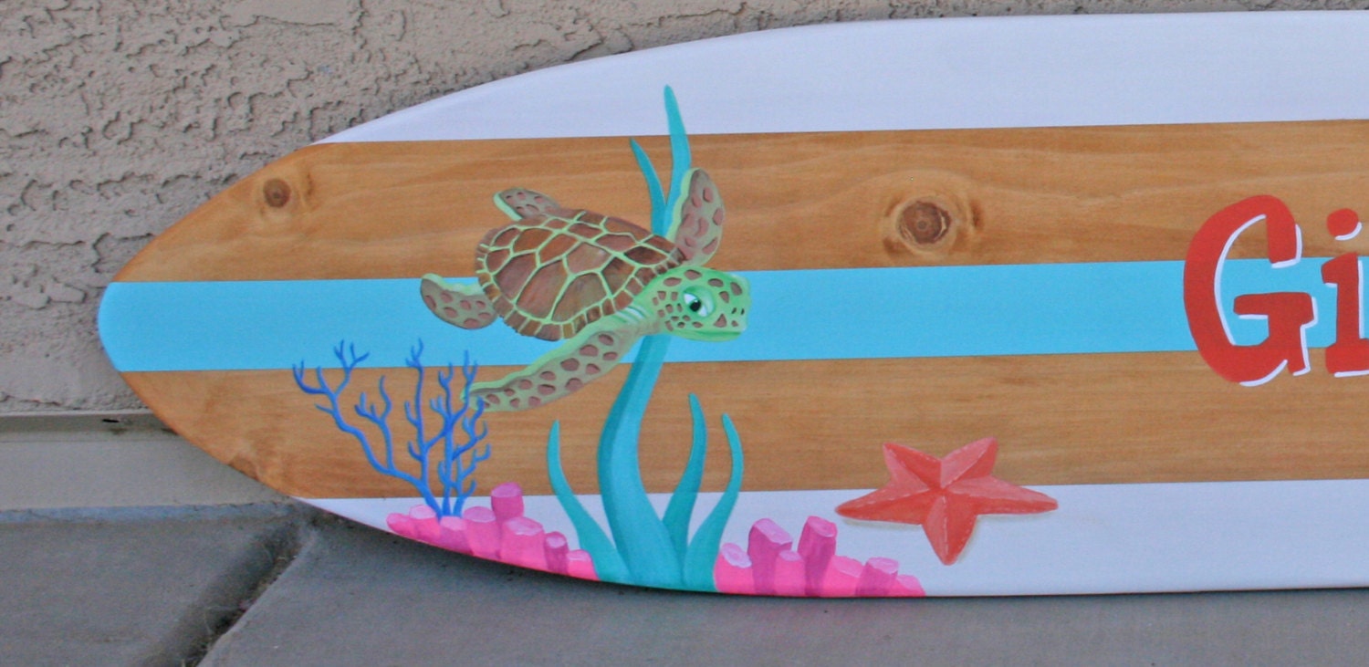 Surfboard Wall Art Personalized Surfboard Beach Room Decor Etsy UK