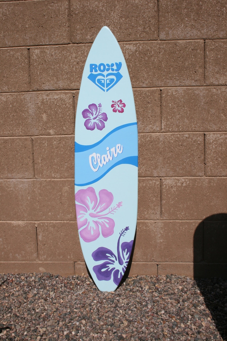 Surfboard Wall Art Custom Painted Personalized Sign Roxy Etsy