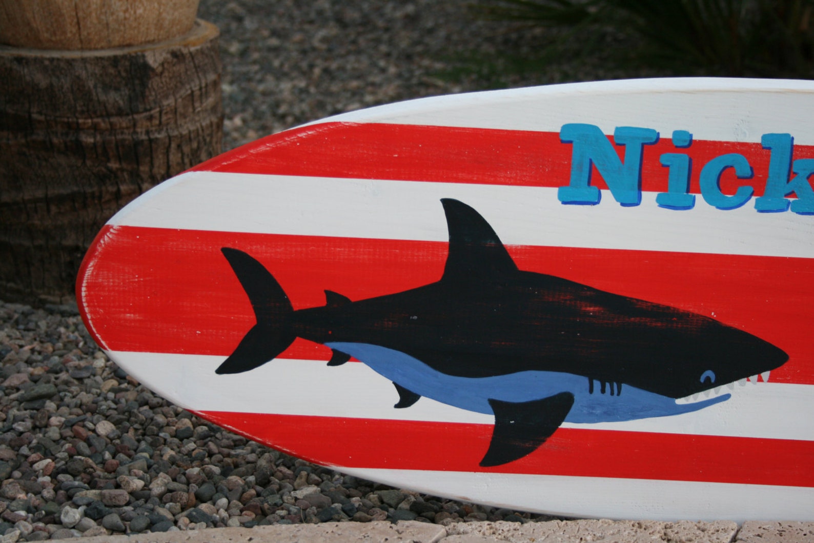 Surfboard Wall Art Shark Bite Distressed Personalized Etsy