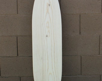 Unfinished surfboard, 4 foot wood surfboard blank, ready to paint, 11" x 48", flat bottom, pine wood