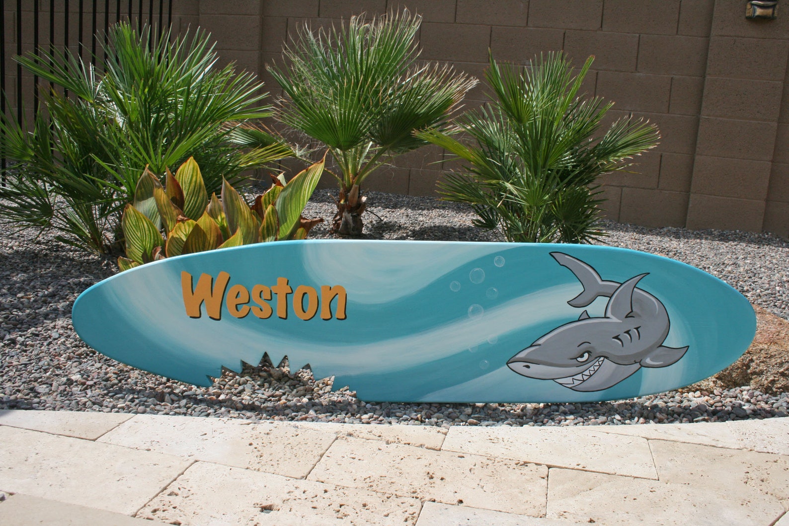 Surfboard Wall Art Shark Bite Wave Personalized Custom Etsy