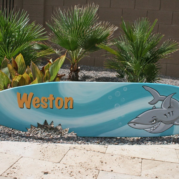 Surfboard With Shark Bite Wall Decor Wall Art Etsy