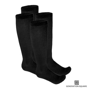 May include: Three pairs of black knee-high socks. The socks are made of a soft, comfortable material and are perfect for everyday wear.