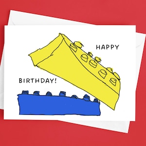Fun brick birthday card, cute building block card for kids, pun birthday card, happy birthday card, Hope your birthday is bricktastic
