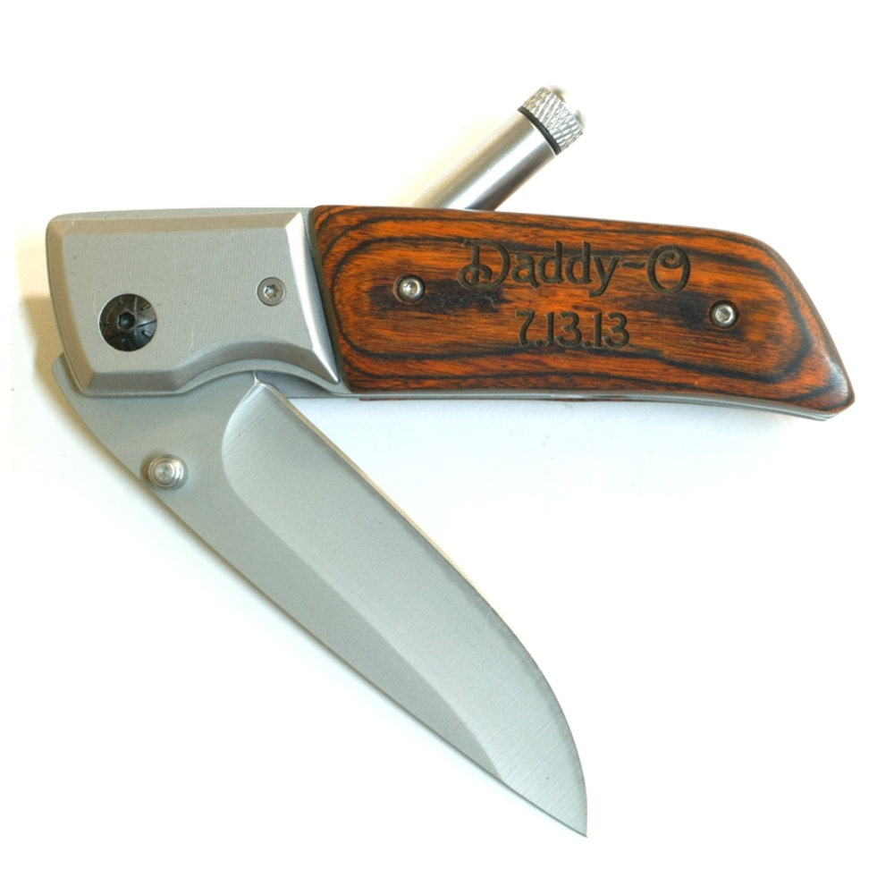 Personalized Pocket Knife LED Light Best Man Gift Groomsmen Etsy