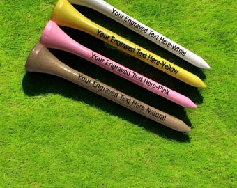 Engraved Golf Tees, Custom Gifts for Golf Lovers, Personalized Tees for Weddings, Unique Groomsmen Gifts 3-1/4 inch long