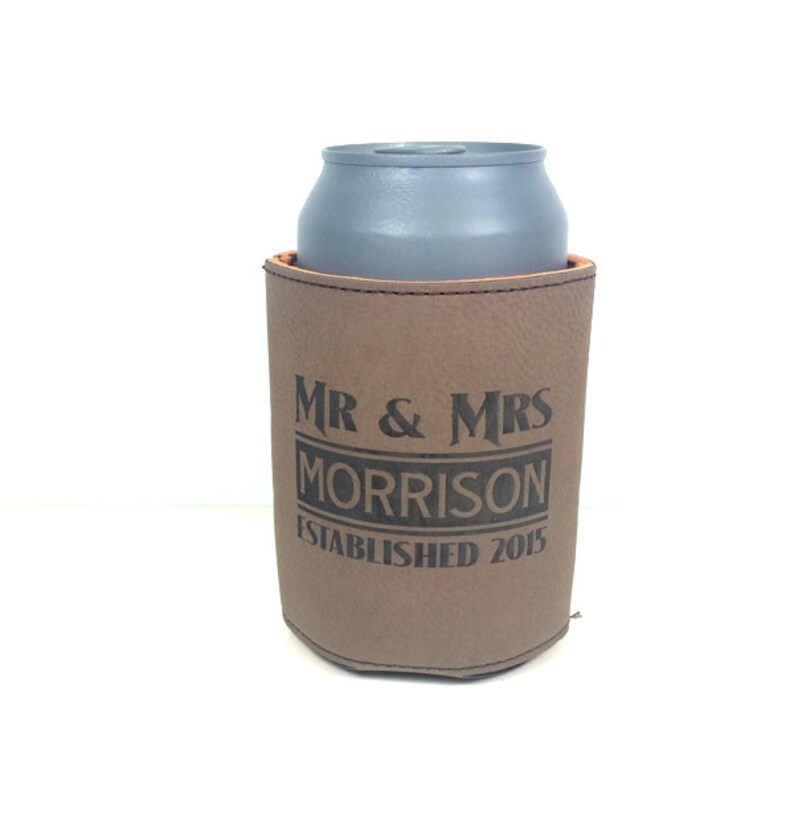Engraved Can Coolerpersonalized Beer Can Holder Leather Beer Etsy