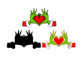 Heart Hand Ornament Design Digital EPS SVG DXF