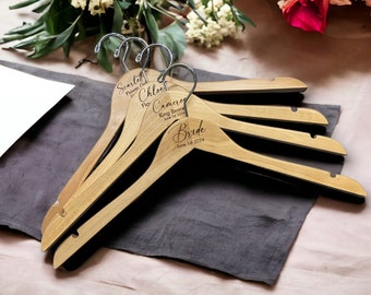 Personalized Hangers Bridesmaid Hanger Maid of Honor Hanger Wooden Hanger Custom Bridal Hanger Custom Wedding Hanger