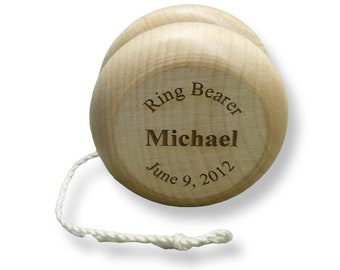 Engraved Yoyo Ring Bear YoYo Usher Gift Personalized YoYo Wooden Yoyo Laser Engraved Yoyo Ring Bearer Gift Stocking Stuffer