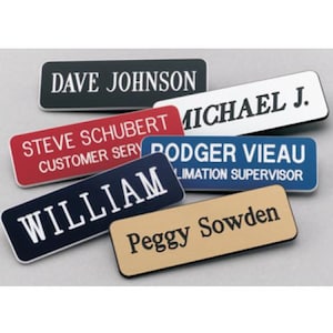 Employee Name Badge Engraved Name Tag Employee Name Tag ID Tags Name Tags Personalized ID Tag Laser Engraved Plastic Nametag