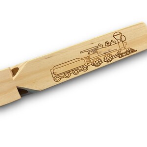 Wooden Train Whistle Personalized Hat Train Birthday Wooden Train Whistle Ring Bearer Gift Train Engineer Train Conductor Youth image 4