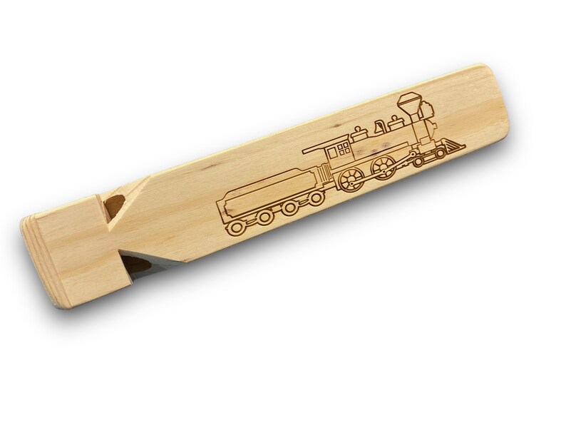 Wooden Train Whistle Personalized Hat Train Birthday Wooden Train Whistle Ring Bearer Gift Train Engineer Train Conductor Youth image 4