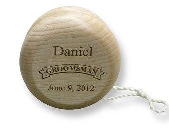 Engraved Yoyo Ring Bear YoYo Usher Gift Personalized YoYo Wooden Yoyo Laser Engraved Yoyo Ring Bearer Gift Stocking Stuffer