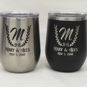 Metal Wine Glass Engraved Wine Glass Personalized Wine Glass Wine Glass With Lid Monogram Tumbler Metal Wine Tumbler Bridal Party Gift