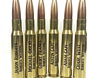 Set of 4 Personalized Bullet Bottle Openers: 50 Caliber Gift