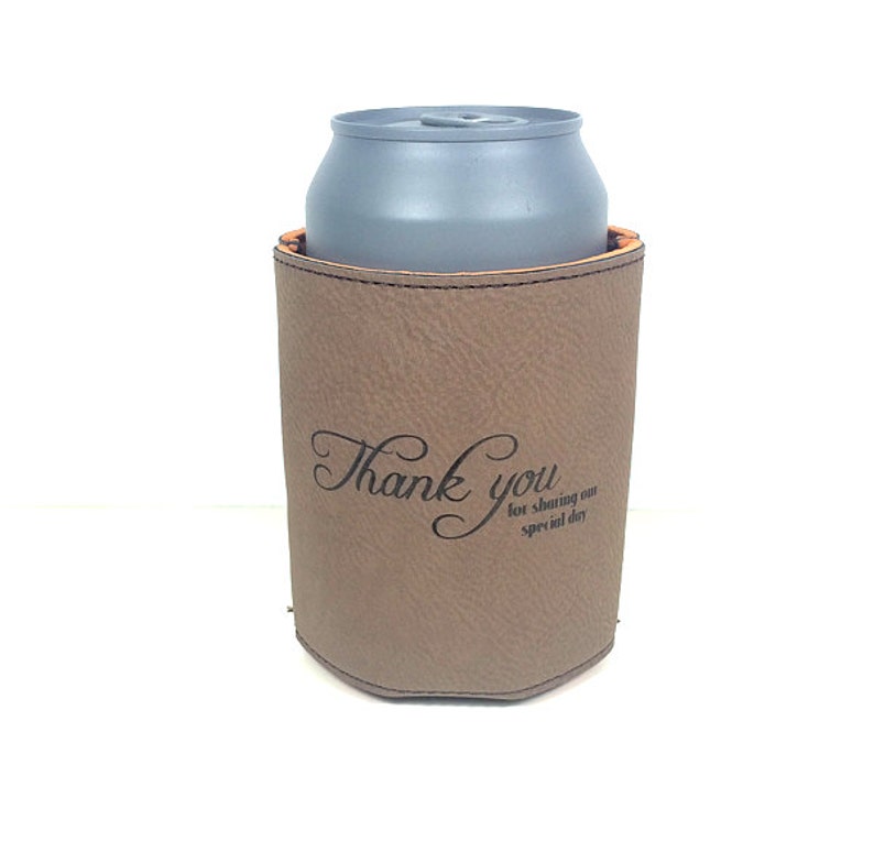 Personalized Beverage Can Holder Leather Beer Can Holder Etsy