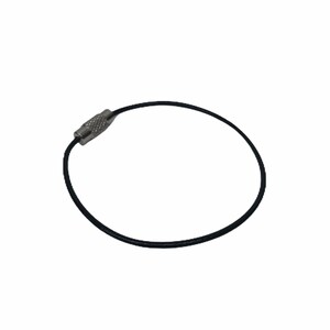 May include: A black key ring with a silver metal clasp.