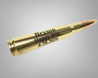 Personalized Bullet Bottle Opener, 50 Cal Brass, Custom Engraved Gift