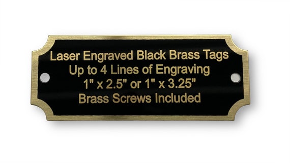 1/2 Custom Brass Name Plate Engraved Stamped Tag with Rivets for Dog  Collars