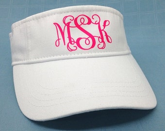 Monogram Hat Sun Visor Golf Visor Monogrammed Visor Personalized Visor Women's Visor Summer Hat Adjustable Visor Personalized Hat