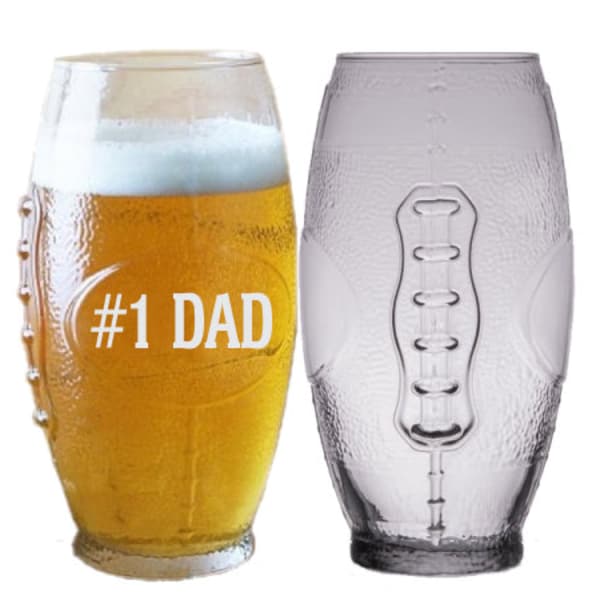 Football Glass Football Gift Football Shaped Glass Football Beer Glass Personalized Glass Personalized Football Gift Football Dad