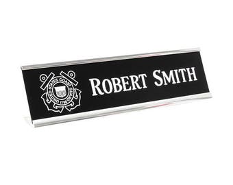 Engraved Desk Nameplate, Personalized Office Decor, Business Card Holder