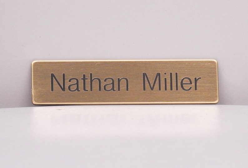 Engraved Brass Engraved Name Tag Solid Brass Tag Etsy