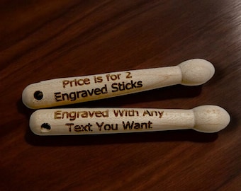 Engraved Drumsticks Personalized Drumsticks Gift For Drummer Wooden Drumsticks Custom Drumsticks Drummer Gifts Gift For Musician Key Chain