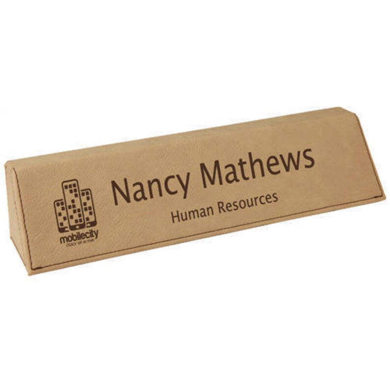 Personalized Desk Wedge,Custom Desk Wedge,Corporate Award,Custom Nameplate,Leather Desk Wedge,Custom,Desk Plate,Executive Gifts,Desk Decor