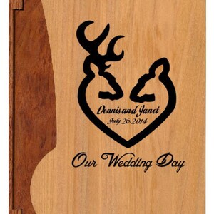 Custom Photo Album Wedding Album Buck and Doe Maple & Walnut Album Personalized Photo Album image 3