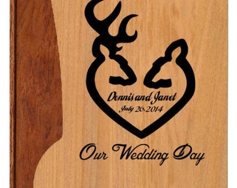 Custom Photo Album Wedding Album Buck and Doe Maple & Walnut Album Personalized Photo Album