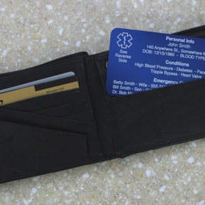 Pacemaker Card For Wallet Medical Alert Card Medical ID Card Medical ID Tag Personalized Medical ...