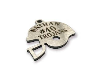 Football helmet keyring Personalized Key Ring Engraved Stainless Steel Keyring Sports Jewelry Football Charm Football Mom Jersey Number