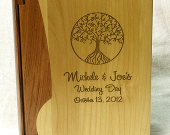 Custom Photo Album Wedding Album Buck and Doe Maple & Walnut Album Personalized Photo Album