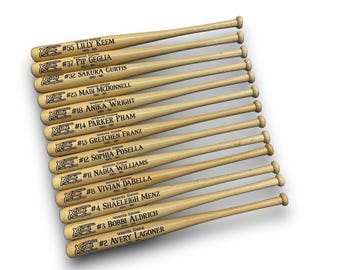 Bate de béisbol personalizado de 18 pulgadas, bate de béisbol personalizado, bate grabado, bate de béisbol grabado, bate de trofeo, bate de jugador, bate de entrenador, BIRCH18R