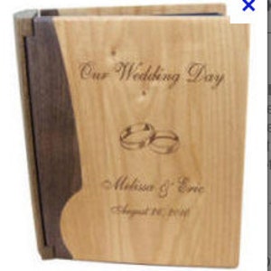 Custom Photo Album Wedding Album Buck and Doe Maple & Walnut Album Personalized Photo Album image 6