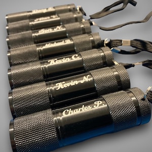 Personalized Fashlight Engraved Flashlight 3-1/2 inch 9 LED&#39;s Keychain   Father&#39;s Day Anodized Aluminum Engraves White