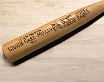 28" Personalized Baseball Bat Custom Baseball Bat Engraved Bat Engraved Baseball Bat Trophy Bat Players trophy Bat Coaches Bat BIRCH18P