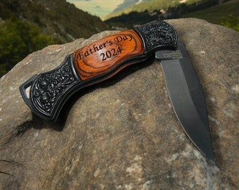Pocket Knife Personalized Knife Fishing Knife Hunting Knife Survival Knife Engraved Knife Best Man Gift SM_LG Black